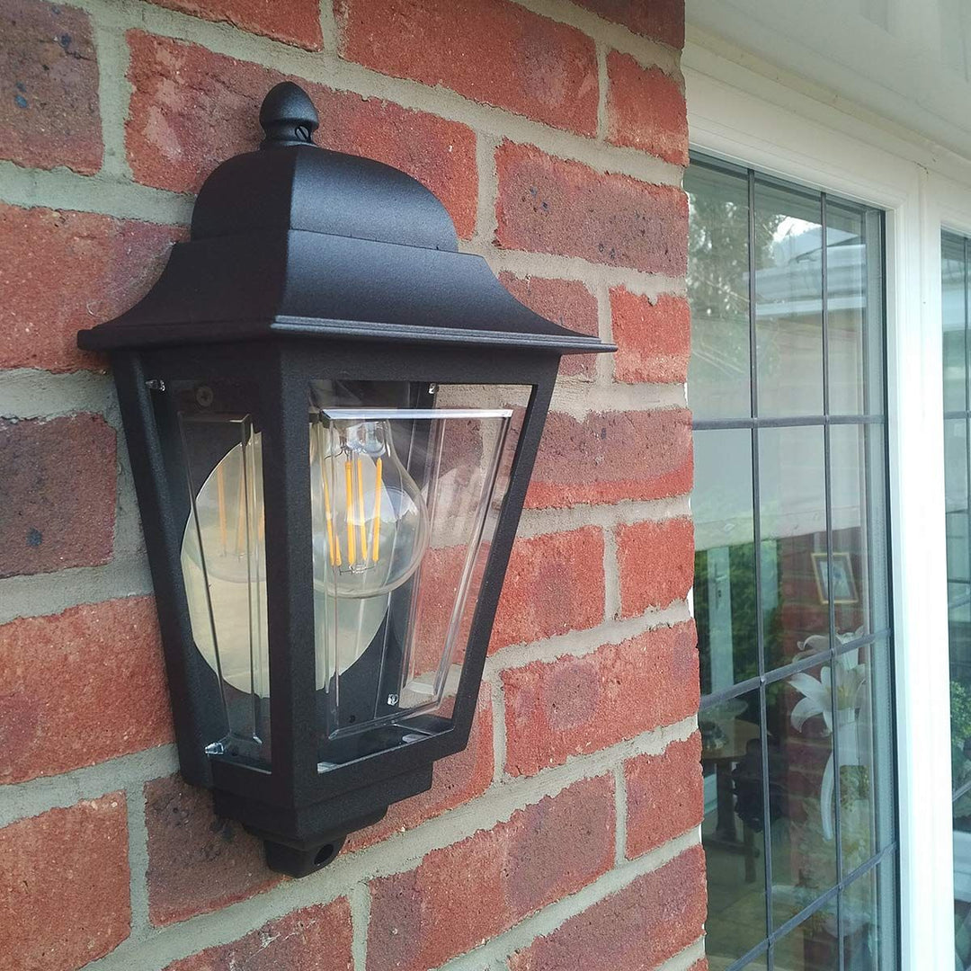 Norlys Deco Lane 1lt Half Wall Lantern DECO-LANE7-BLACK Black