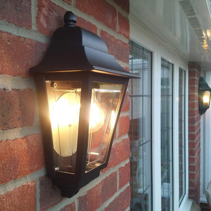 Norlys Deco Lane 1lt Half Wall Lantern DECO-LANE7-BLACK Black