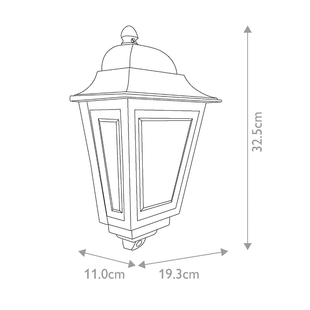 Norlys Deco Lane 1lt Half Wall Lantern DECO-LANE7-BLACK Black
