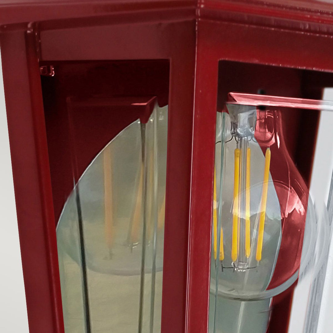 Norlys Deco Lane 1lt Half Wall Lantern DECO-LANE7-RED Red