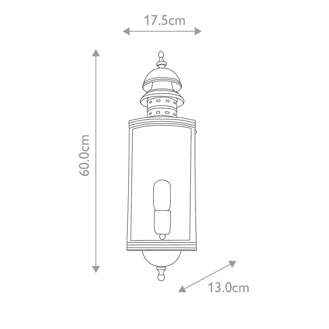 Norlys Downing Street 1 lt Wall Lantern DOWNING-STREET-V Verdigris