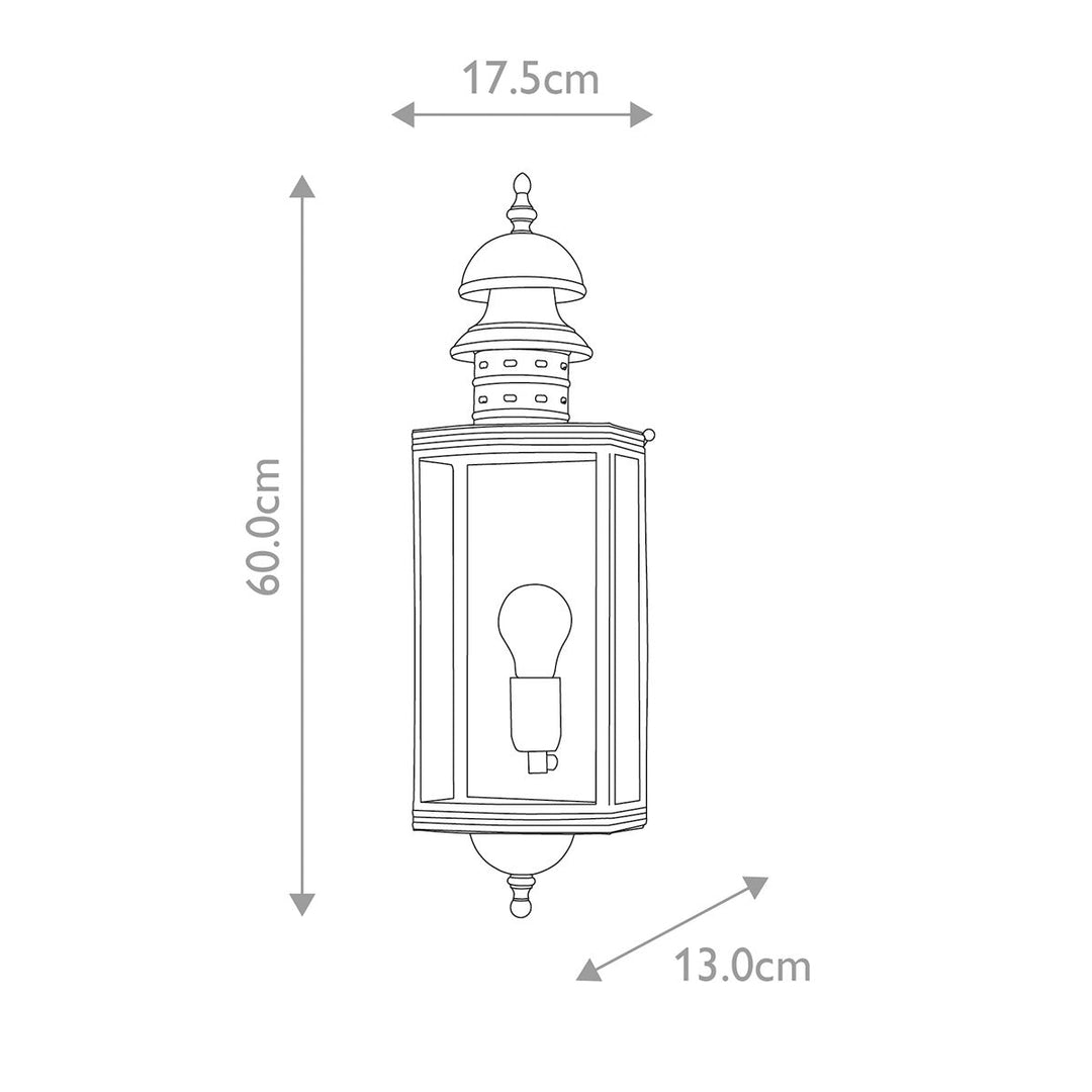 Norlys Downing Street 1 lt Wall Lantern DOWNING-STREET Aged Brass