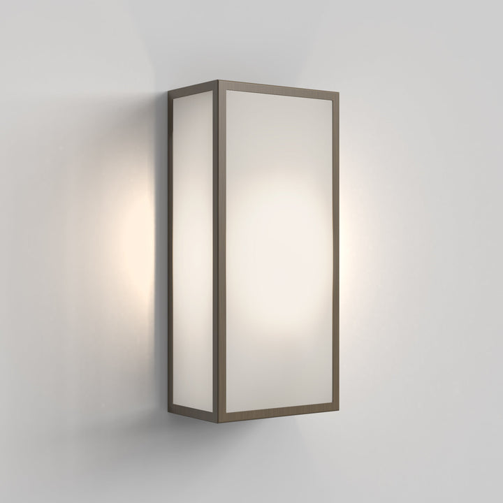 Astro Messina 160 Frosted II wall light in Bronze finish