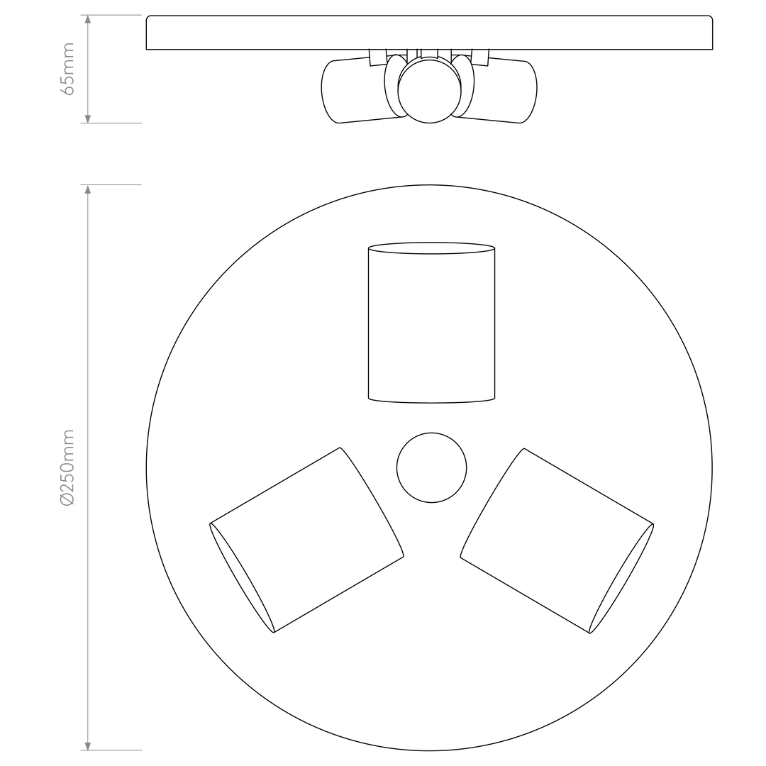 Image of Astro 3-Way Plate, supplied by Prisma Lighting