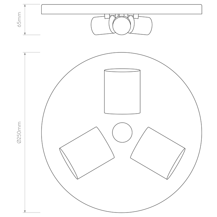 Image of Astro 3-Way Plate, supplied by Prisma Lighting