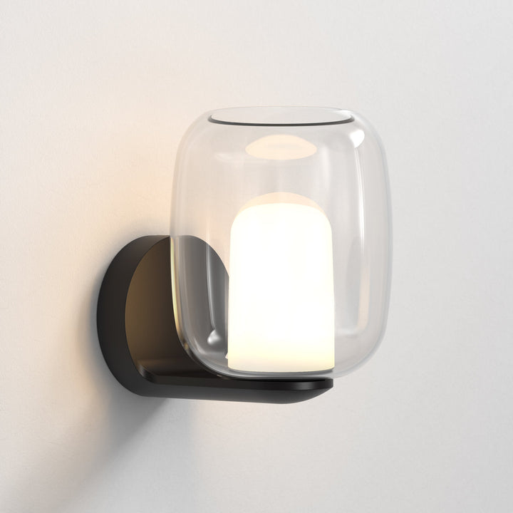 Astro Aquina Wall Light in Matt Black and Polished Chrome – Bathroom Wall Fixture