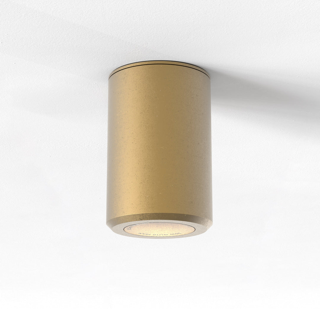 Astro Jura Surface Outdoor Spotlight in Solid Brass, compact GU10 downlight