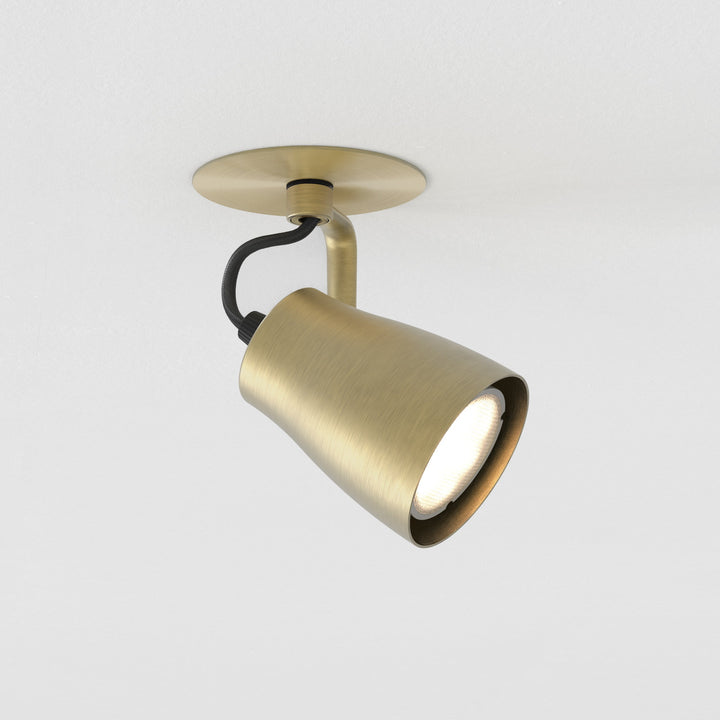Astro Juno Recessed Spotlight in Matt Brushed Brass, flush-mount ceiling light