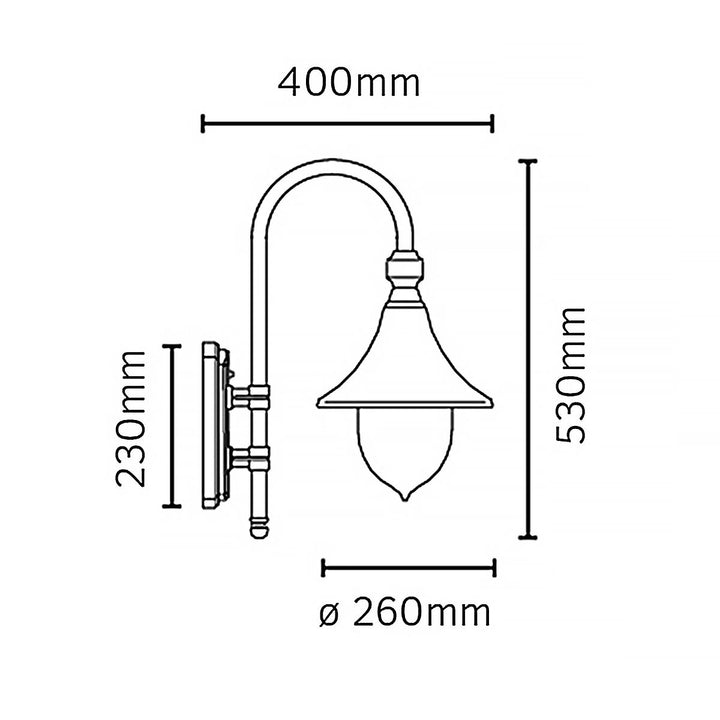 Elstead Lighting Firenze 1 Light Wall Lantern - Black  F2-BLACK Black