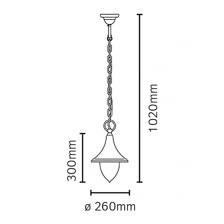 Elstead Lighting Firenze 1 Light Chain Lantern - Black  F8-BLACK Black