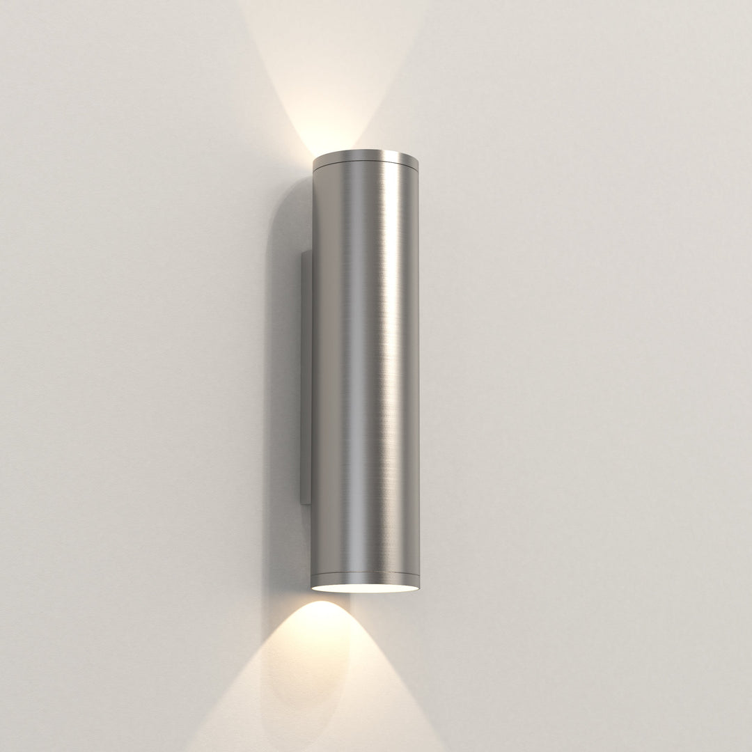 Astro Ava 300 Coastal Wall Light in Brushed Stainless Steel, PVD Brushed Brass, Solid Brass, and Textured Black – Dual GU10 Outdoor Wall Light
