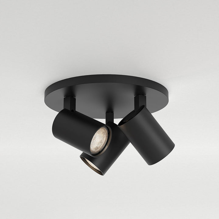 Astro Ascoli Triple Round Spotlight in Matt Black, Matt Nickel, Textured White, and Bronze – Adjustable Ceiling Fixture