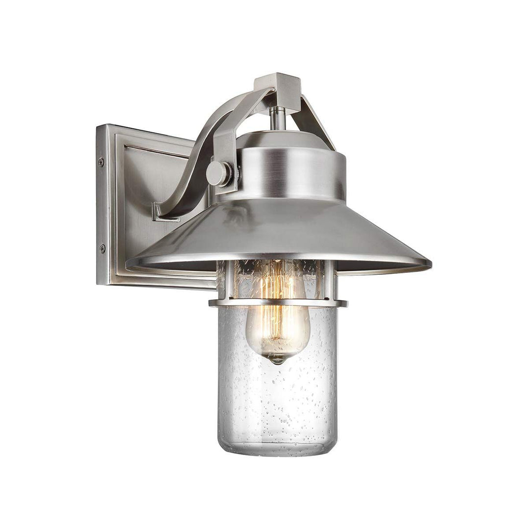 Norlys Boynton 1 Light Medium Wall Lantern FE-BOYNTON2-M Painted Brushed Steel