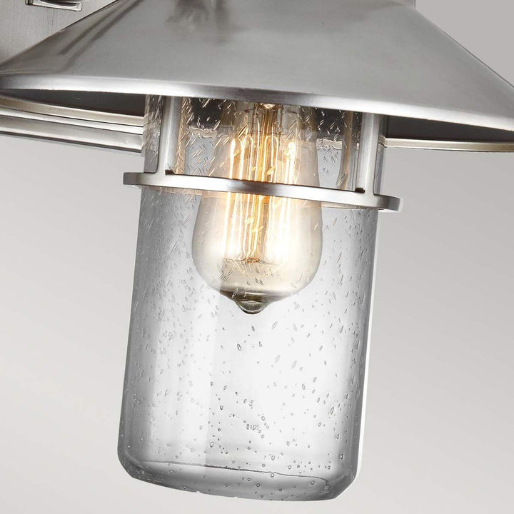 Norlys Boynton 1 Light Medium Wall Lantern FE-BOYNTON2-M Painted Brushed Steel