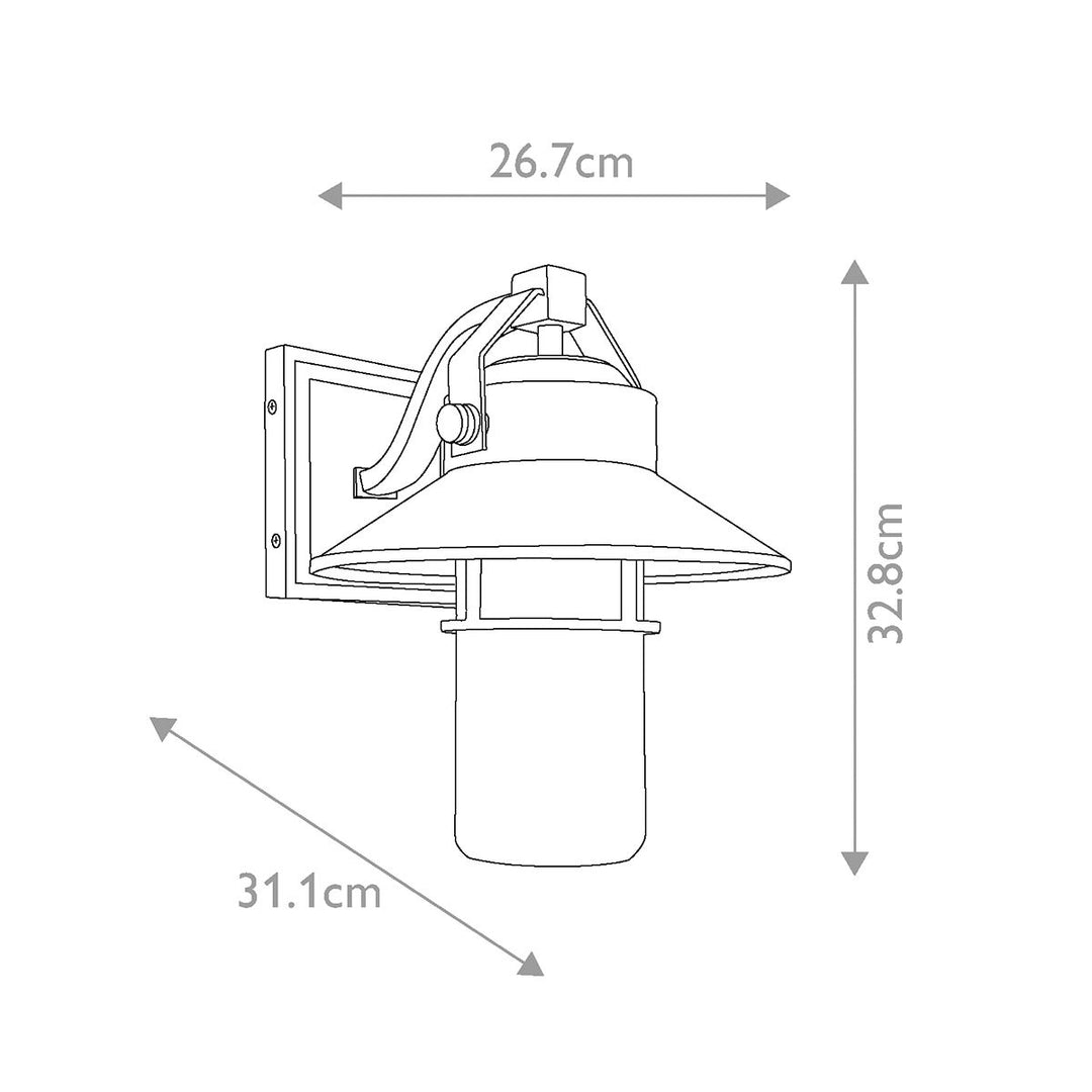 Norlys Boynton 1 Light Medium Wall Lantern FE-BOYNTON2-M Painted Brushed Steel