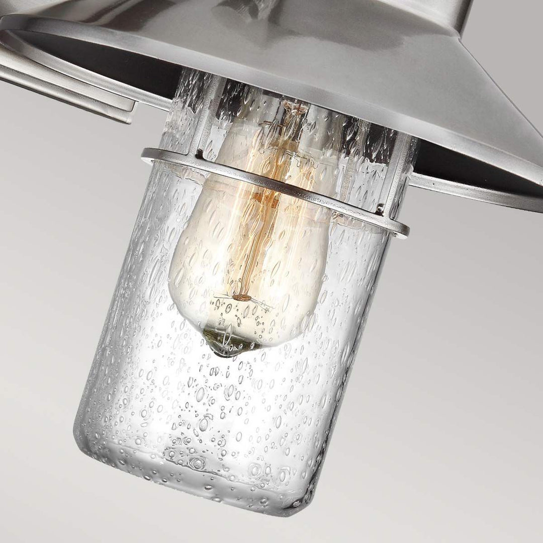 Norlys Boynton 1 Light Small Wall Lantern FE-BOYNTON2-S Painted Brushed Steel