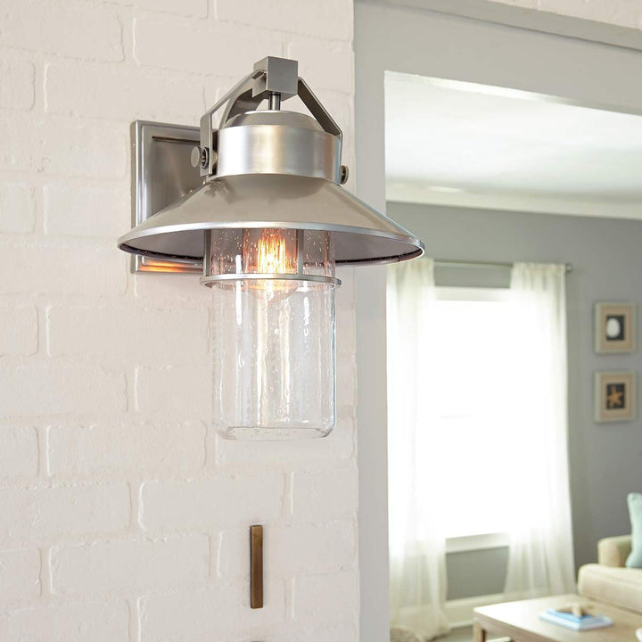 Norlys Boynton 1 Light Small Wall Lantern FE-BOYNTON2-S Painted Brushed Steel