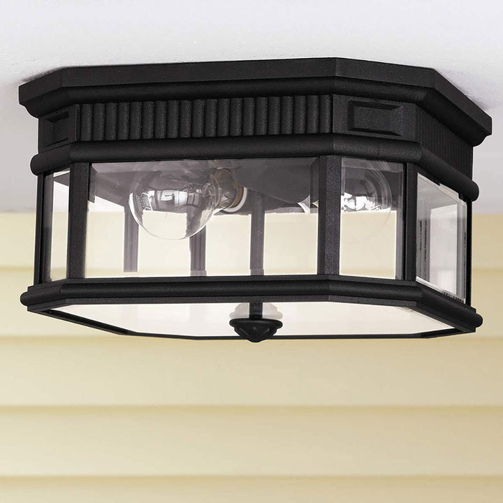 Norlys Cotswold Lane 2 Light Flush Ceiling Mount FE-COTSLN-F-BK Black