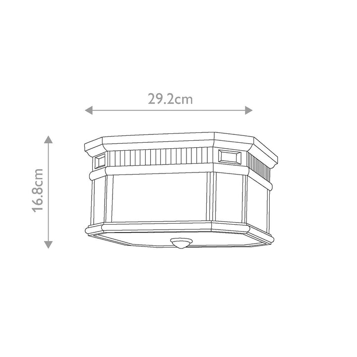 Norlys Cotswold Lane 2 Light Flush Ceiling Mount FE-COTSLN-F-BK Black