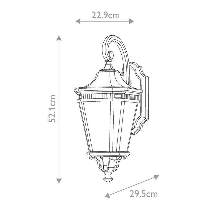 Norlys Cotswold Lane 2 Light Medium Wall Lantern FE-COTSLN2-M-BK Black