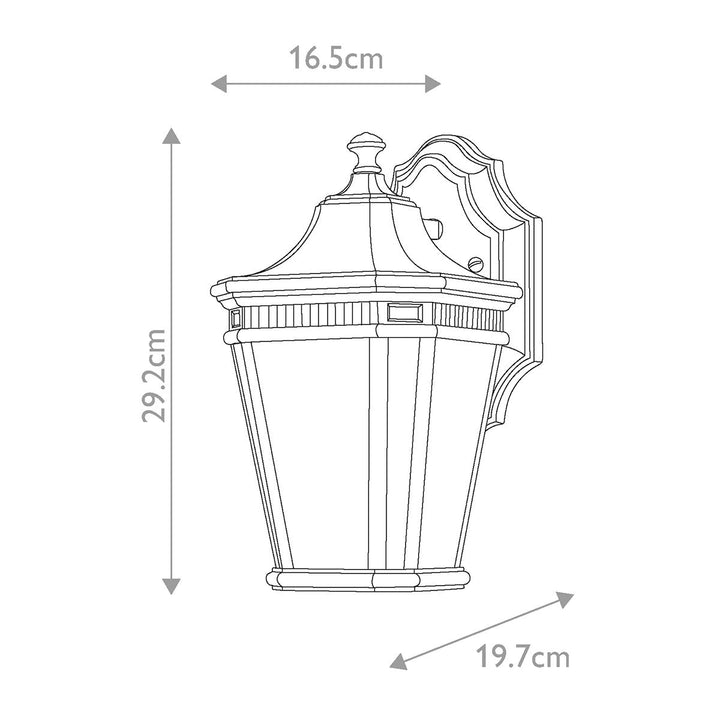 Norlys Cotswold Lane 1 Light Small Wall Lantern FE-COTSLN2-S-BK Black