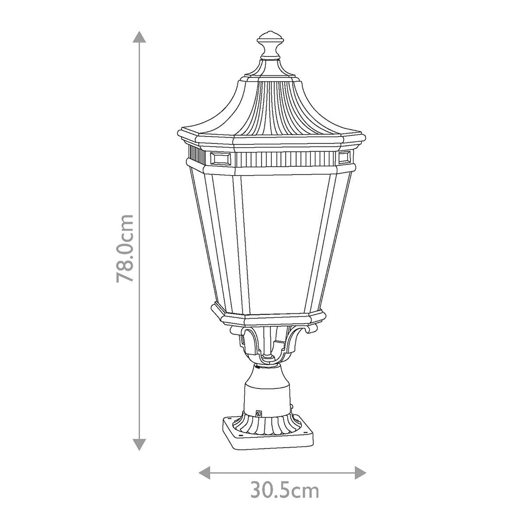 Norlys Cotswold Lane 3 Light Large Pedestal FE-COTSLN3-L-BK Black