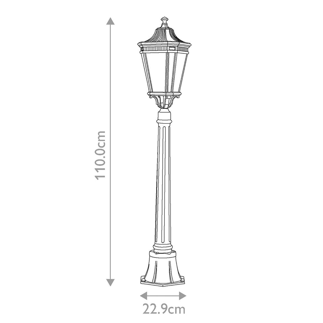 Norlys Cotswold Lane 2 Light Medium Pillar FE-COTSLN4-M-BK Black