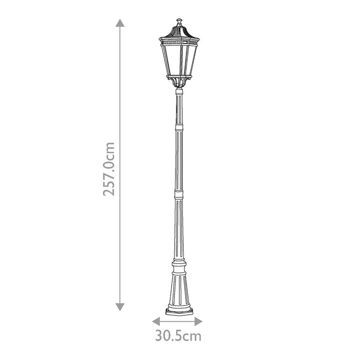 Norlys Cotswold Lane 3 Light Large Post FE-COTSLN5-L-BK Black