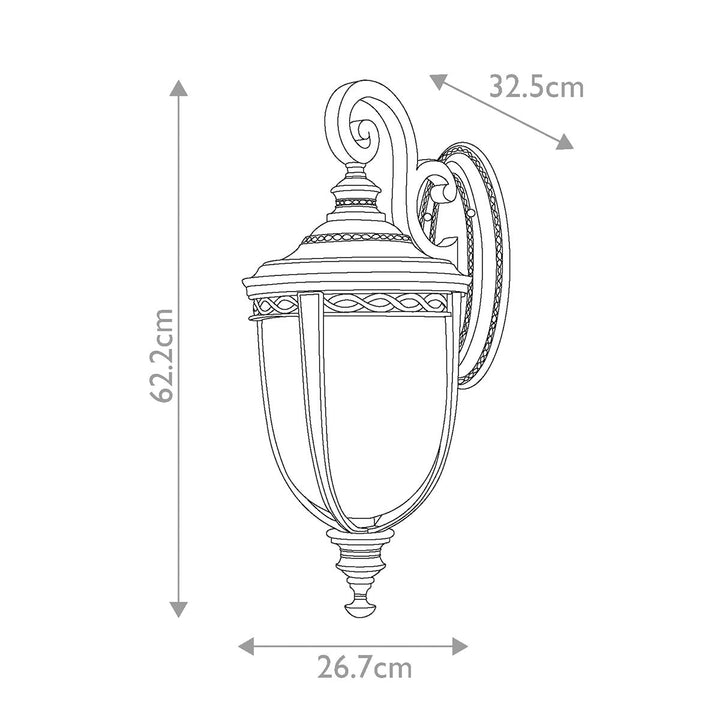 Norlys English Bridle 3 Light Large Wall Lantern FE-EB2-L-BLK Black