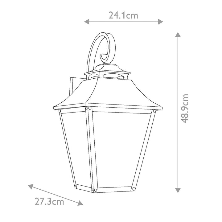 Norlys Galena 3 Light Large Wall Lantern FE-GALENA2-L-SBL Sable