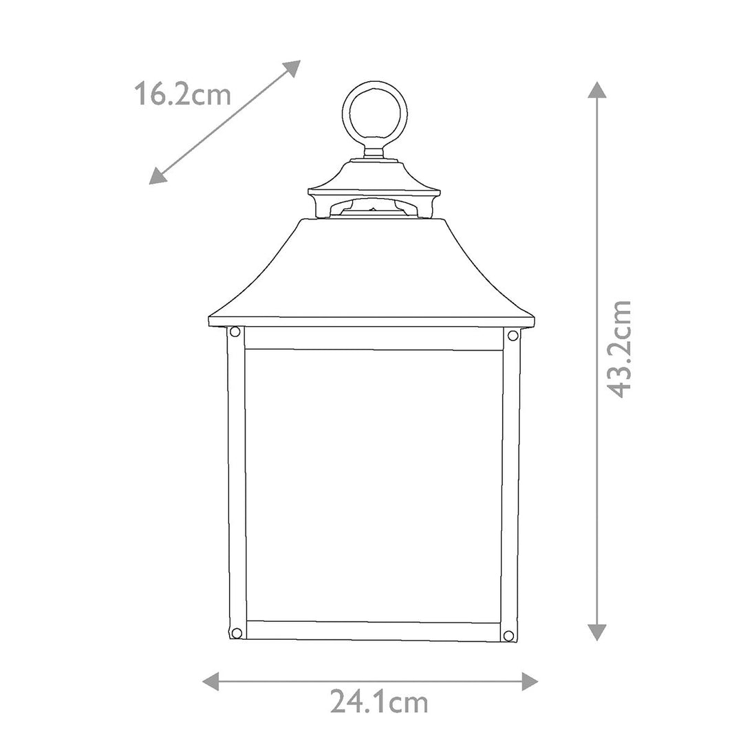 Norlys Galena 2 Light Half Lantern FE-GALENA7-SBL Sable