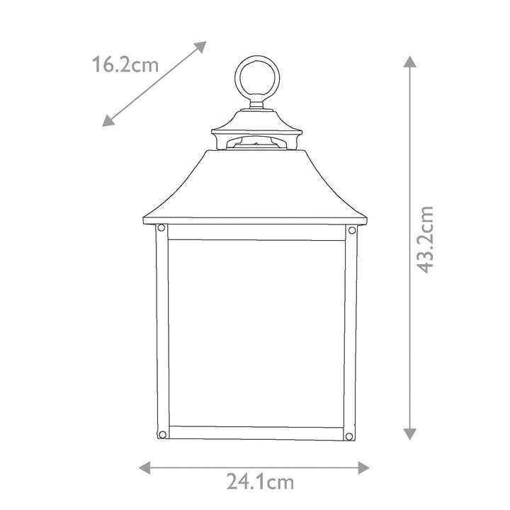 Norlys Galena 2 Light Half Lantern FE-GALENA7-SBL Sable