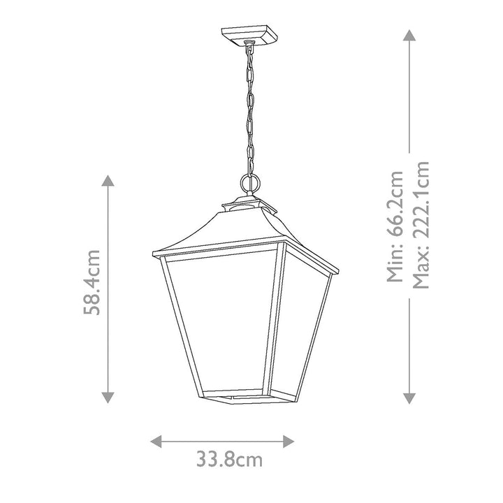 Norlys Galena 4 Light Chain Lantern FE-GALENA8-XL-SBL Sable