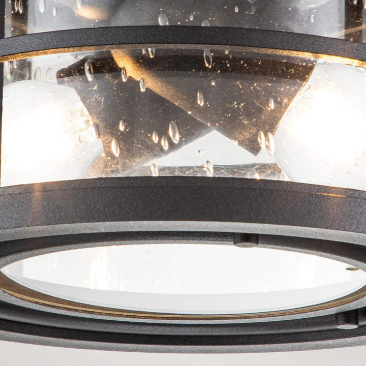 Norlys Lighthouse 2 Light Flush FE-LIGHTHOUSE-F-BLK Textured Black