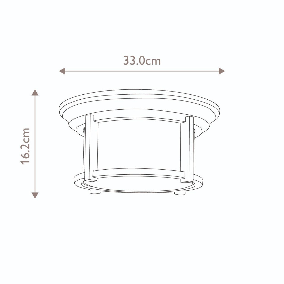 Norlys Merrill 2 Light Flush FE-MERRILL-F-BLK Black