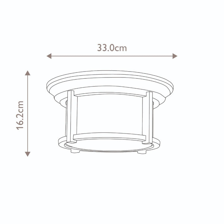 Norlys Merrill 2 Light Flush FE-MERRILL-F-BLK Black