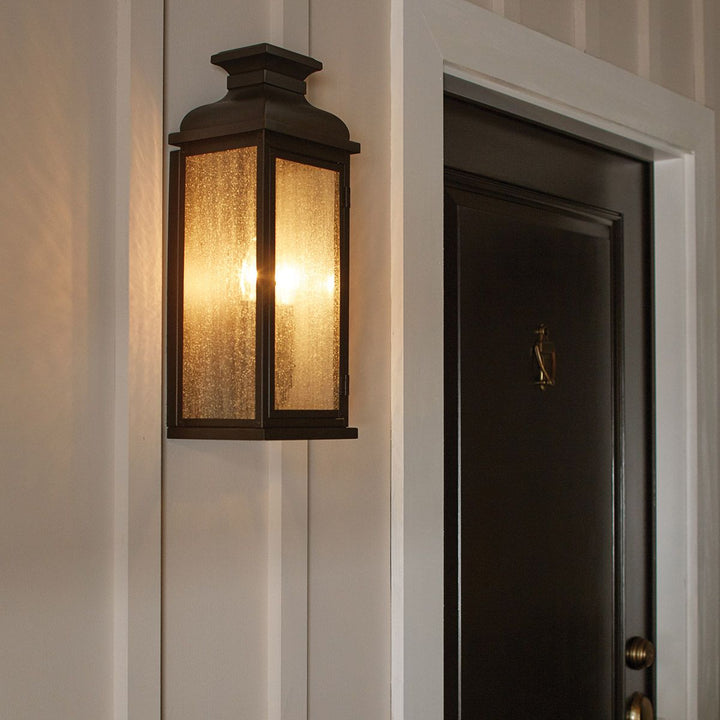 Norlys Pediment 2 Light Medium Wall Lantern FE-PEDIMENT-M Dark Aged Copper