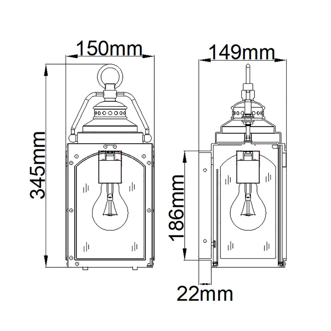 Norlys Randhurst 1 Light Small Wall Lantern FE-RANDHURST-S-CO Copper Oxide