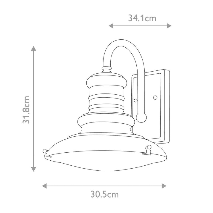 Norlys Redding Station 1 Light Medium Wall Lantern FE-REDDING2-M-RB Restoration Bronze