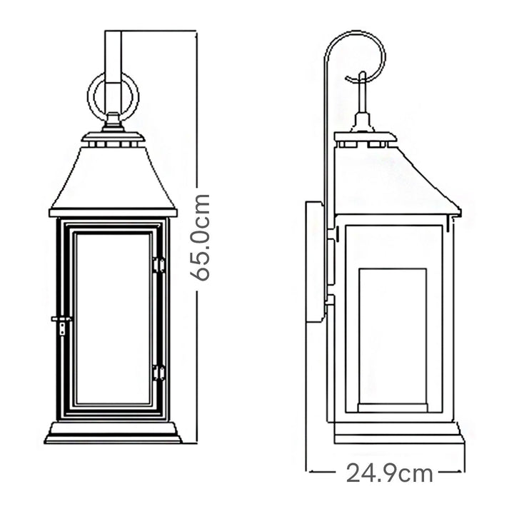 Norlys Shepherd 1 Light Large Wall Lantern FE-SHEPHERD-2L Dark Weathered Zinc