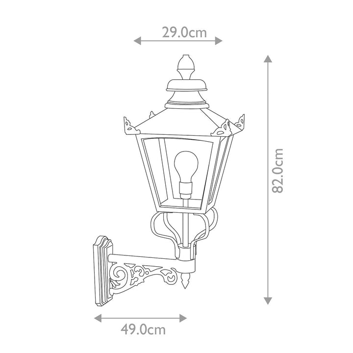 Norlys Grampian 1 Light Wall Lantern GB1-BLACK Black