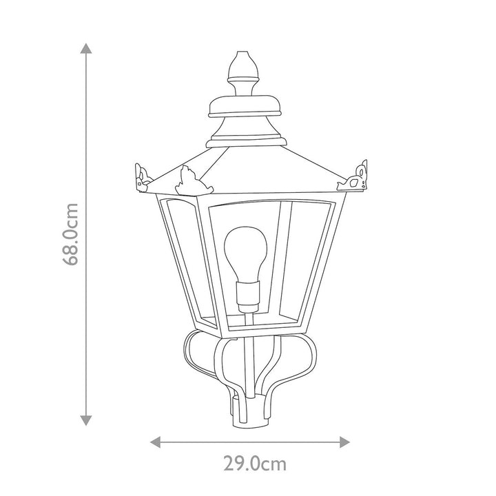 Norlys Grampian 1 Light Lamp Head Only GL1-BLACK Black