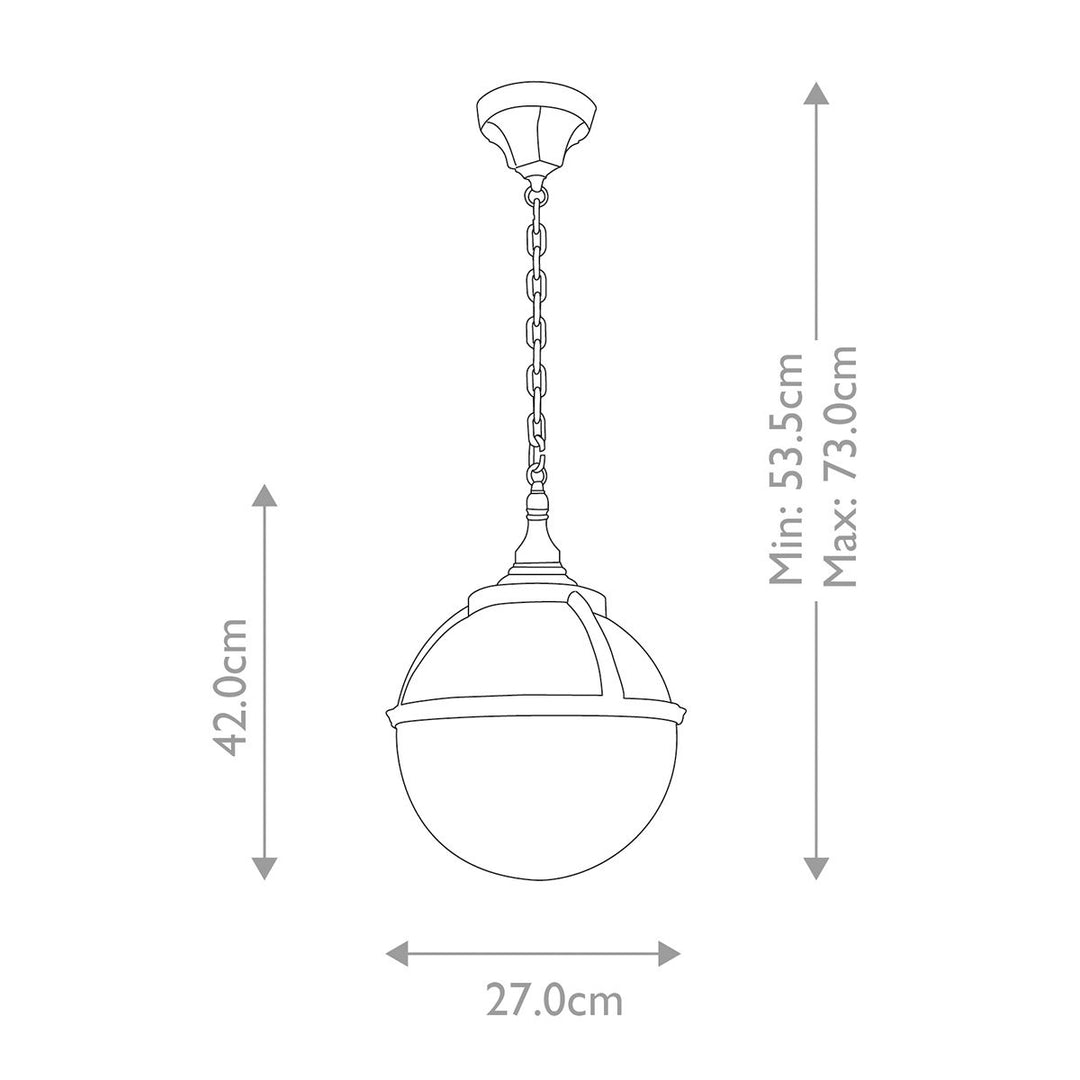 Norlys Glenbeigh 1 Light Chain Lantern GLENBEIGH-CHAIN Black