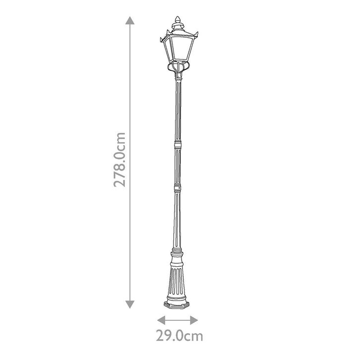 Norlys Grampian 1 Light Lamp Post GP1-BLACK Black