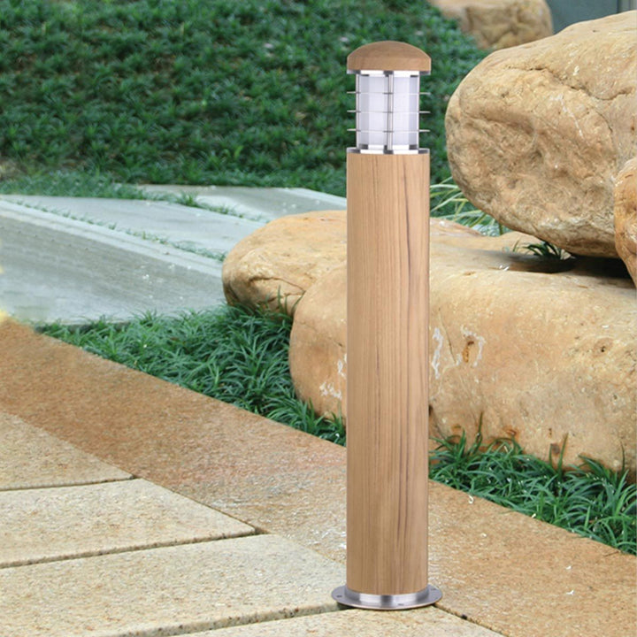 Norlys Poole 1 Light Bollard GZ-POOLE-B Teak and Stainless Steel