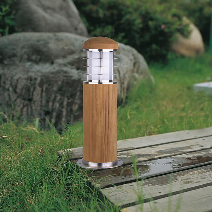 Norlys Poole 1 Light Mini Bollard GZ-POOLE-MB Teak and Stainless Steel