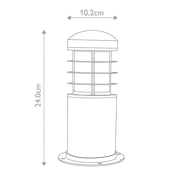 Norlys Poole 1 Light Mini Bollard GZ-POOLE-MB Teak and Stainless Steel