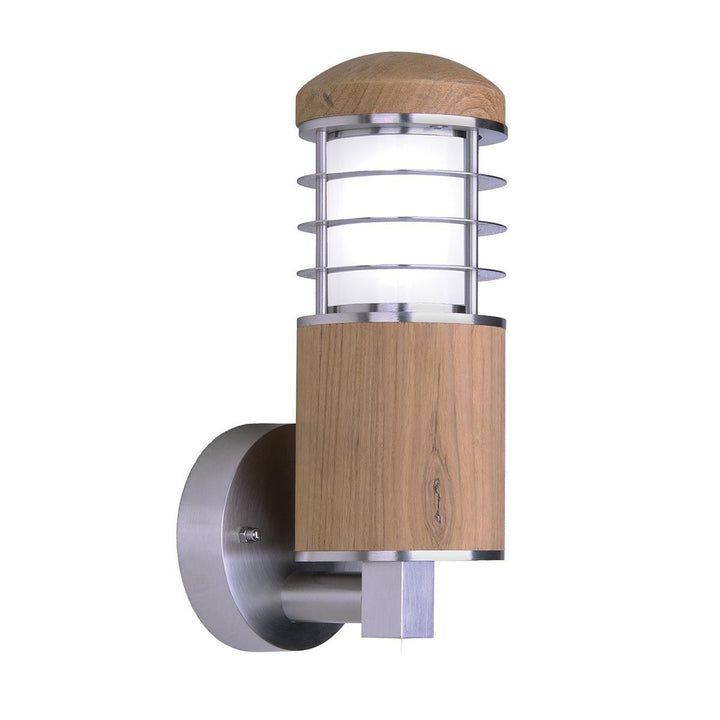 Norlys Poole 1 Light Wall Light GZ-POOLE-W Teak and Stainless Steel
