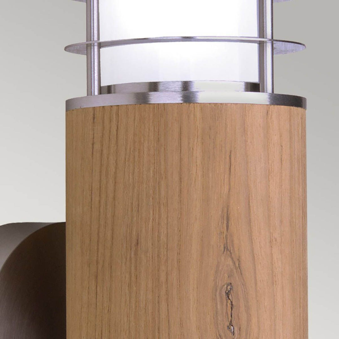 Norlys Poole 1 Light Wall Light GZ-POOLE-W Teak and Stainless Steel