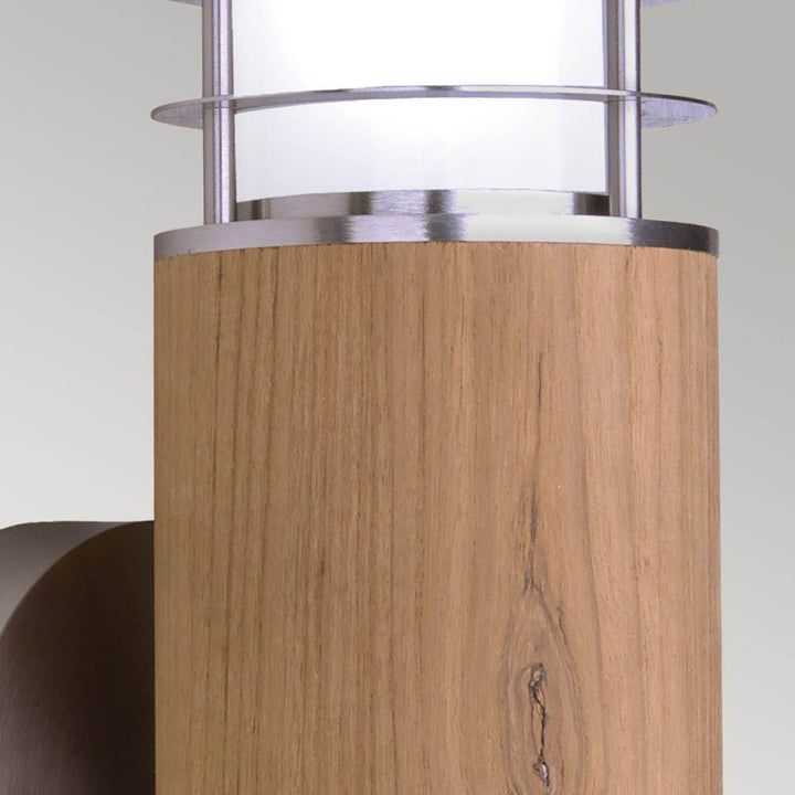 Norlys Poole 1 Light Wall Light GZ-POOLE-W Teak and Stainless Steel